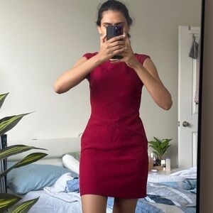 Zara red short dress with open back